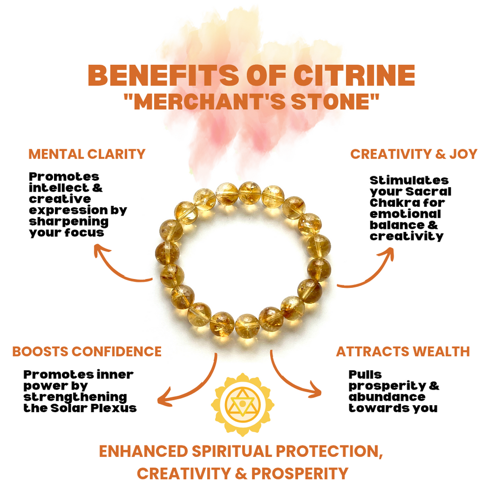 Citrine and Rose Quartz and Howlite Crystal Bracelet